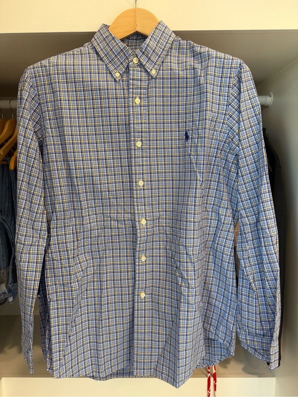 Ralph Lauren Light Blue & Yellow Plaid Button-Down Shirt